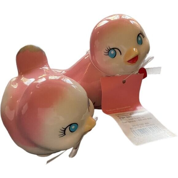 2022 Target Spritz Pink and Silver Ceramic Love Birds #1 - Picture 2 of 8